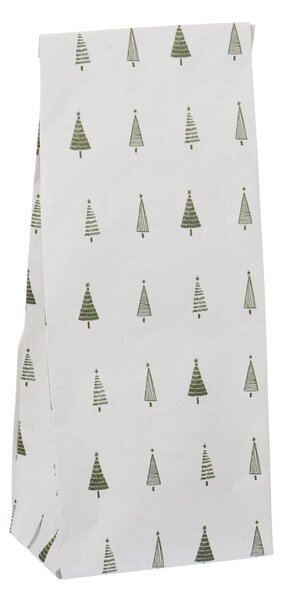 Papírový sáček Green Christmas Trees 22,5 cm – set 5 ks
