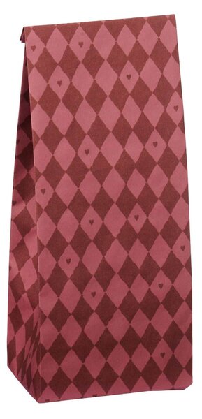 Papírový sáček Harlequin/Hearts Red 22,5 cm – set 5 ks