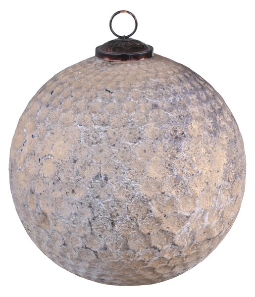 Veliká ozdoba s patinou skleněná koule Bauble antique - Ø 21cm - Chic Antique