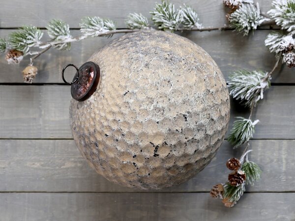 Veliká ozdoba s patinou skleněná koule Bauble antique - Ø 21cm - Chic Antique