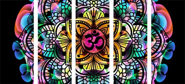 5-dílný obraz Mandala zdraví