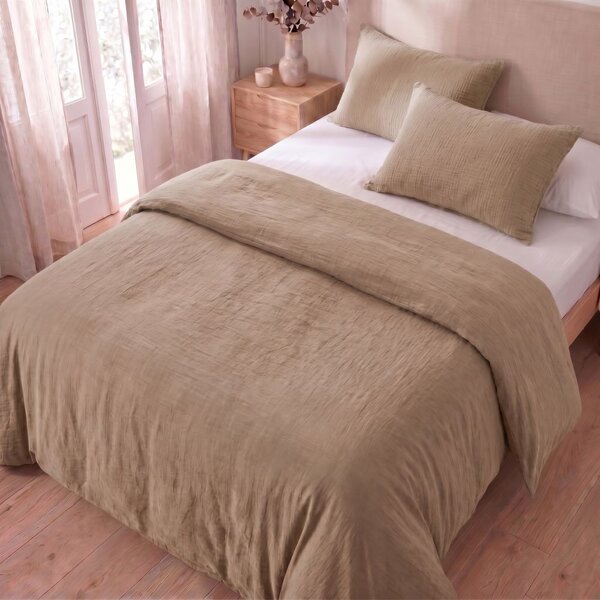 Kvalitex Mušelínové povlečení béžové 1x 140/220, 1x 70/90cm