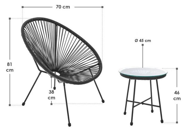 Juskys Balkonový set Ostana