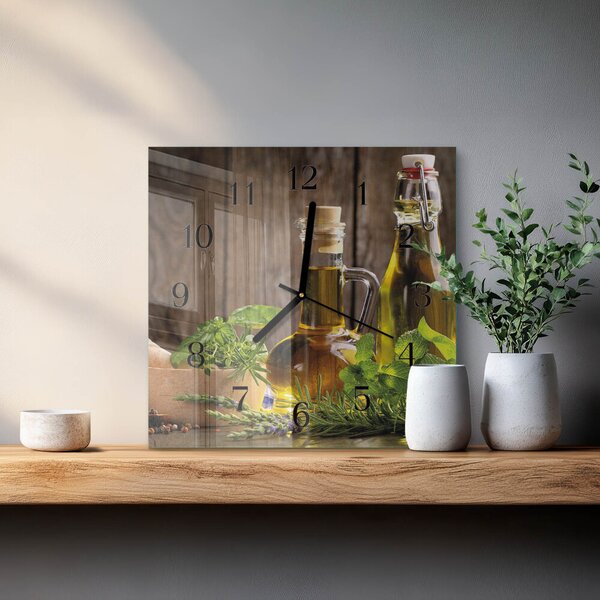 Skleněné hodiny na stěnu Olej zskc-30x30-00058835