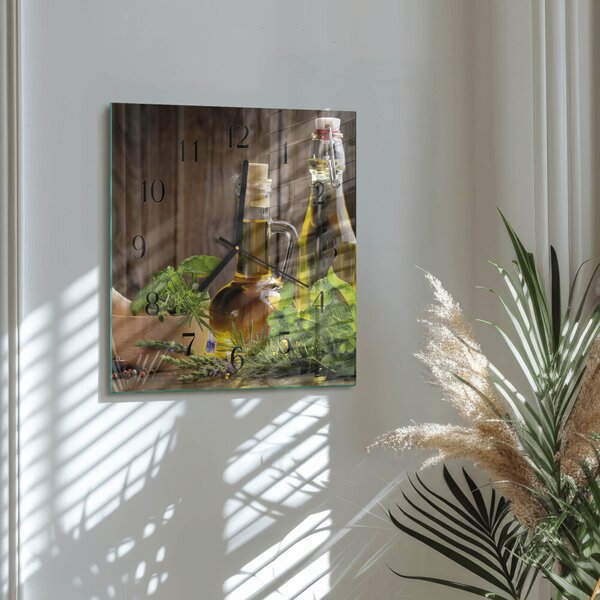 Skleněné hodiny na stěnu Olej zskc-30x30-00058835