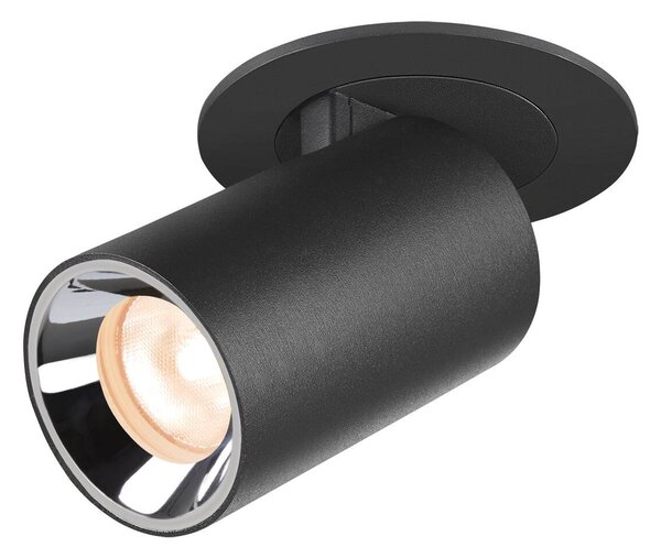 LA 1006875 NUMINOS® PROJECTOR X stropní zápustné svítidlo, 2700 K, 55°, válcové, černé/chrom - BIG WHITE (SLV)