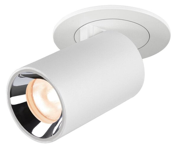 LA 1006884 NUMINOS® PROJECTOR XS stropní zápustné svítidlo, 2700 K, 55°, válcové, bílé/chrom - BIG WHITE (SLV)