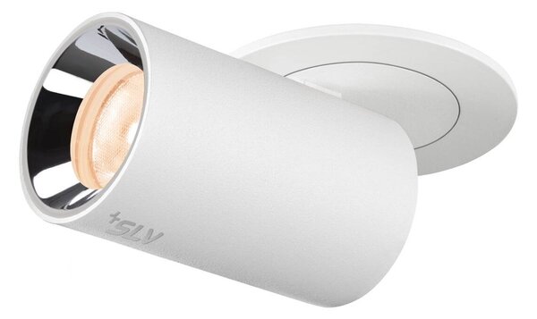 LA 1006884 NUMINOS® PROJECTOR XS stropní zápustné svítidlo, 2700 K, 55°, válcové, bílé/chrom - BIG WHITE (SLV)
