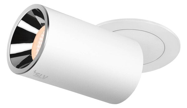 LA 1006992 NUMINOS® PROJECTOR M stropní zápustné svítidlo, 2700 K, 55°, válcové, bílé/chrom - BIG WHITE (SLV)