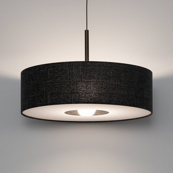 Nowodvorski Lighting Závěsné světlo Amarela L, černá melírovaná, textil, E27, stmívatelný, Černá, Obývací pokoj / jídelna, Textil / tkanina / hedvábí, Moderní