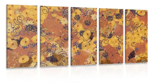5-dílný obraz abstrakce inspirovaná G. Klimtem