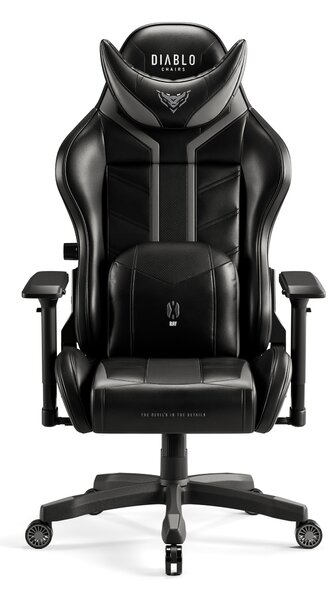 Herní židle z ekokůže King Size, černý-šedý: Diablo X-Ray 2.0