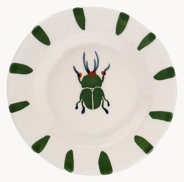Ručně malovaný dezertní talíř Leafy Bug