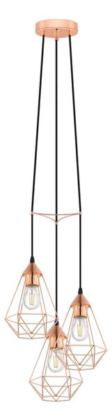 Eglo 78276 - Lustr na lanku BYRON 3xE27/60W/230V měděná