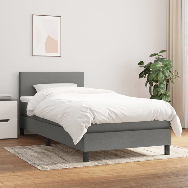 Box spring postel s matrací tmavě šedá 80 x 200 cm textil 3139850