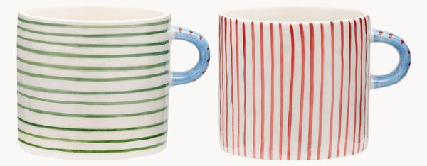 Sada ručně malovaných XL hrnků Stripe Affair, 2 díly