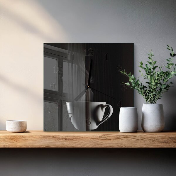 Skleněné hodiny na stěnu Pohár zskc-30x30-00058961