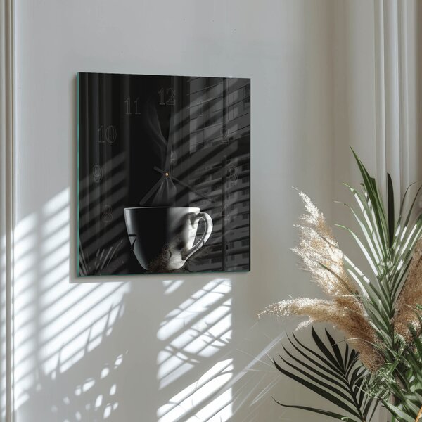 Skleněné hodiny na stěnu Pohár zskc-30x30-00058961