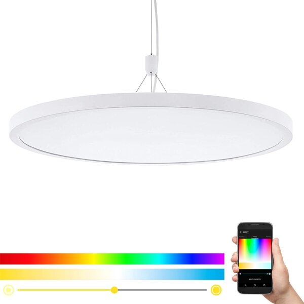 Eglo 33676 - LED RGBW Stm. lustr na lanku CERIGNOLA-C LED/32W/230V bílá + DO