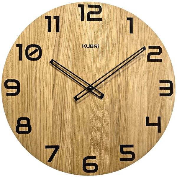 KUBRi 0094 - dubové hodiny české výroby o průměru 44 cm