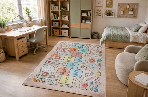 Dětský koberec protiskluzový BAMBINO 61470 růžový / modrý