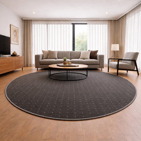 Condor Carpets, Kusový koberec Udinese hnědý kruh, 100x100 (průměr) kruh, hnědá, chodba / předsíň