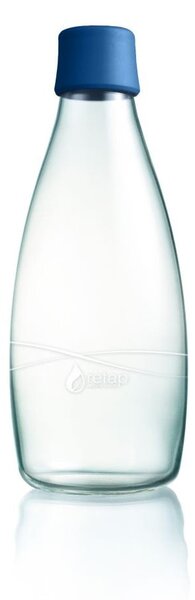 Tmavě modrá skleněná lahev ReTap s doživotní zárukou, 800 ml