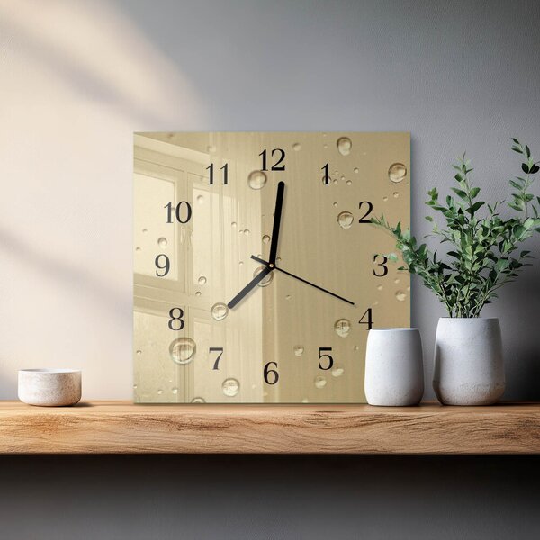 Skleněné hodiny na stěnu Kapky zskc-30x30-00059069