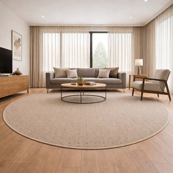 Condor Carpets, Kusový koberec Udinese béžový new kruh, 80x80 (průměr) kruh, béžová, chodba / předsíň
