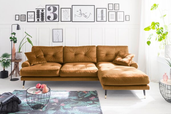 ROHOVÁ SEDAČKA, textil, hořčicově žlutá MID.YOU - Online Only sedačky, Online Only