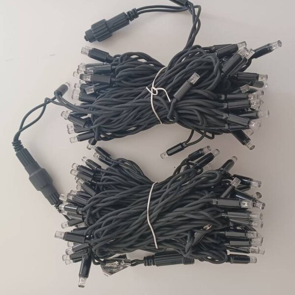 DECOLED Eco Fix LED světelný řetěz venkovní, 20 m, teple bílá, 120 diod, černý kabel, IP67, 36V