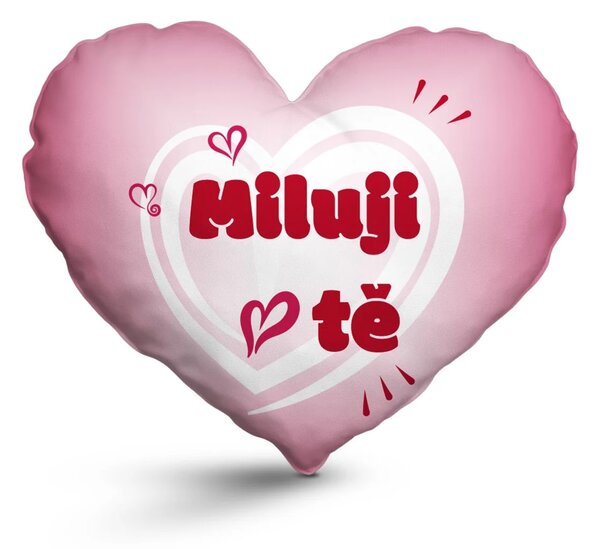 Sablio 3D polštář ve tvaru Miluji tě srdce