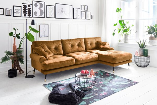 ROHOVÁ SEDAČKA, textil, hořčicově žlutá MID.YOU - Online Only sedačky, Online Only