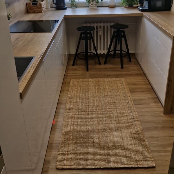 Hanse Home, Kusový koberec Bouclé Jute 105974 Natural Golden, 120x170, béžová, chodba / předsíň
