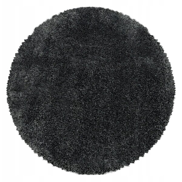 Ayyildiz, Kusový koberec Fluffy Shaggy 3500 grey kruh, 80x80 (průměr) kruh, šedá, ložnice