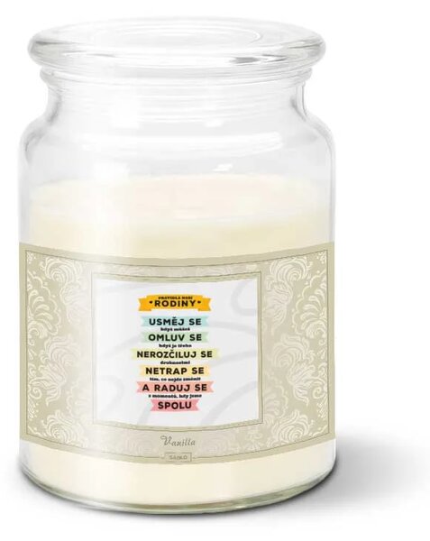 Sablio Svíčka Pravidla naší rodiny - 500 g