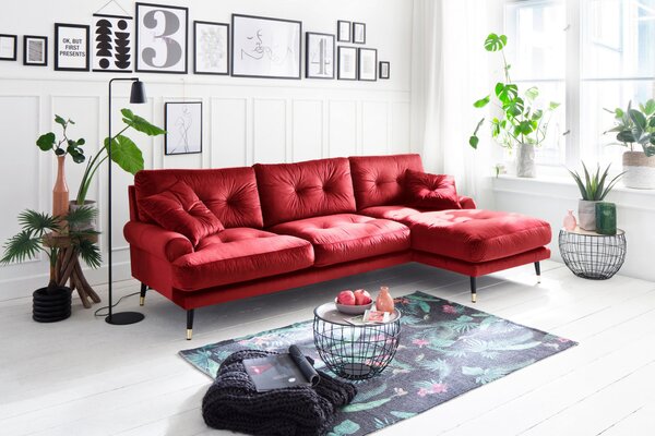 ROHOVÁ SEDAČKA, textil, tmavě červená MID.YOU - Online Only sedačky, Online Only