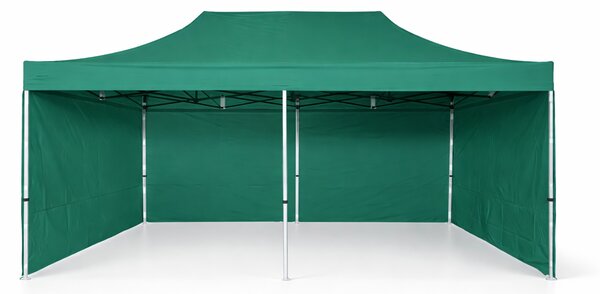 Nůžkový párty stan 3x6m OCEL Standard – 4 plné bočnice barva Zelená