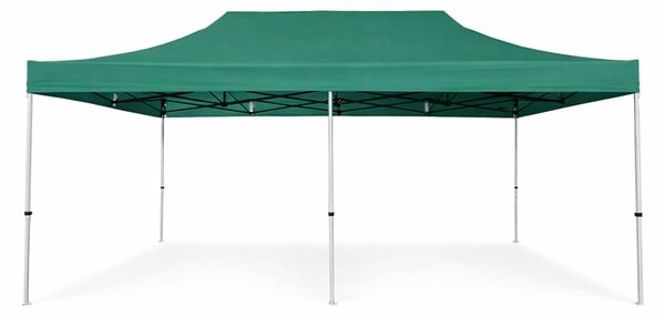 Nůžkový párty stan 3x6m OCEL Standard – 4 plné bočnice barva Zelená