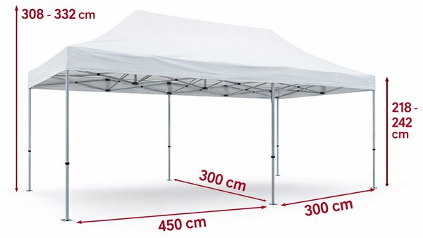 Nůžkový párty stan 3x6m OCEL Standard – 4 plné bočnice barva Zelená