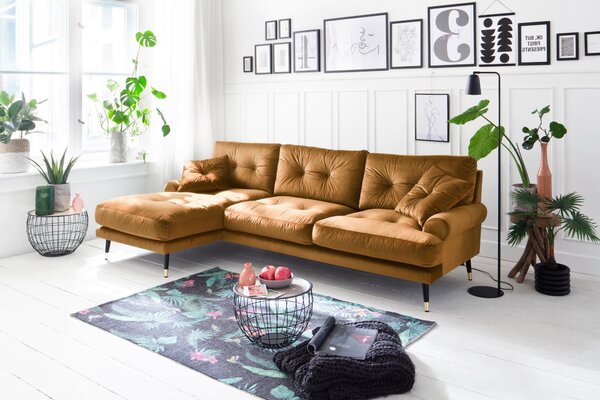 ROHOVÁ SEDAČKA, textil, hořčicově žlutá MID.YOU - Online Only sedačky, Online Only