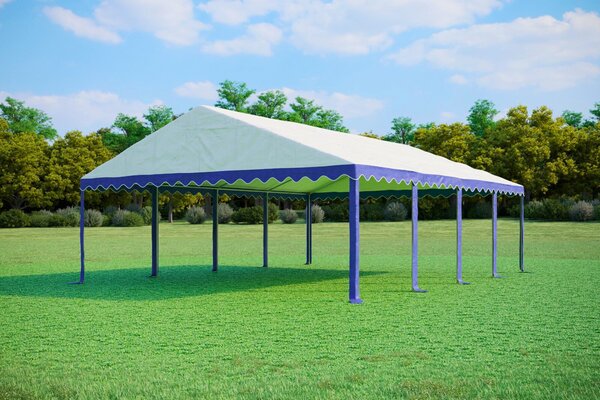 Párty stan 6x8 m STANDARD - ohnivzdorný barva Modro-bílá