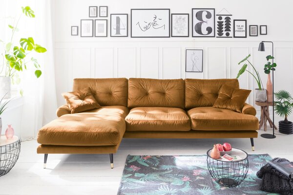 ROHOVÁ SEDAČKA, textil, hořčicově žlutá MID.YOU - Online Only sedačky, Online Only