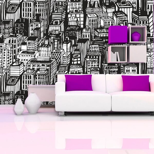 Sablio Tapeta Kreslené mrakodrapy - 125x75 cm