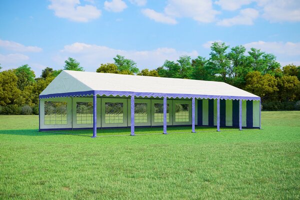 Párty stan 6x12 m PREMIUM - ohnivzdorný barva Modro-bílá
