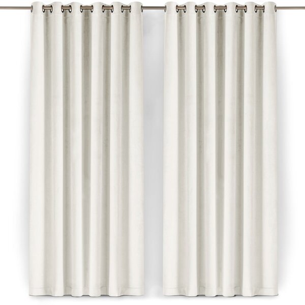 Krémový sametový dimout závěs 140x270 cm Velto – Filumi