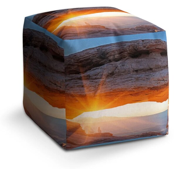 Sablio Taburet Cube Příroda 2 - 40x40x40 cm