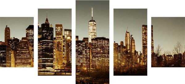 5-dílný obraz centrum New Yorku