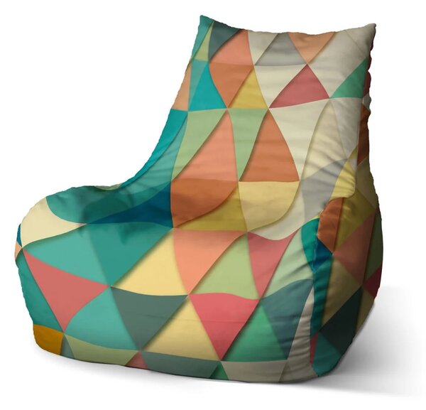 Sablio Sedací vak Bean Trojúhelníky - 60 x 70 x 70 cm