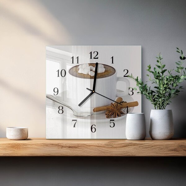 Skleněné hodiny na stěnu Čokoláda zskc-30x30-00059411